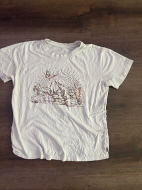 White Graphic Butterfly Mountain Tee